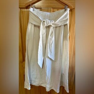 Free People Beach White Tie-Waist Crop Sweat Pant